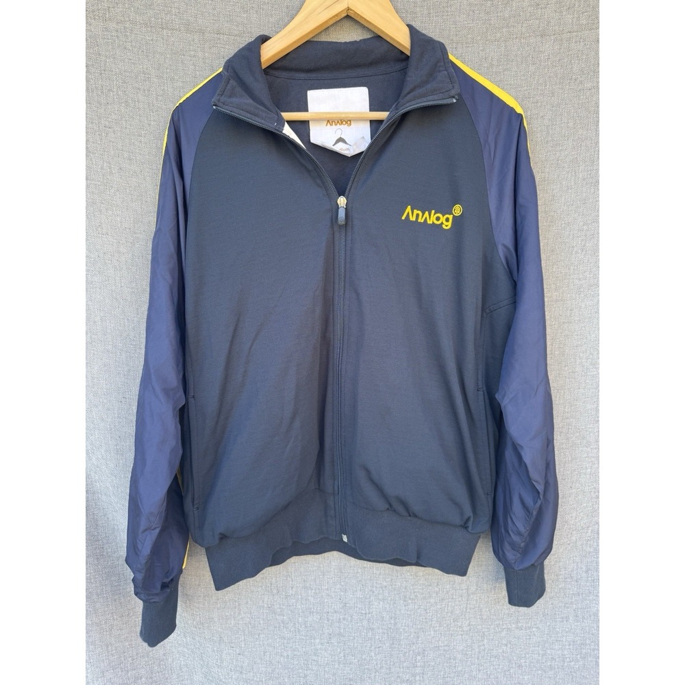 Analog Mens Medium Navy Blue Full Zip‎ Track Jacket
